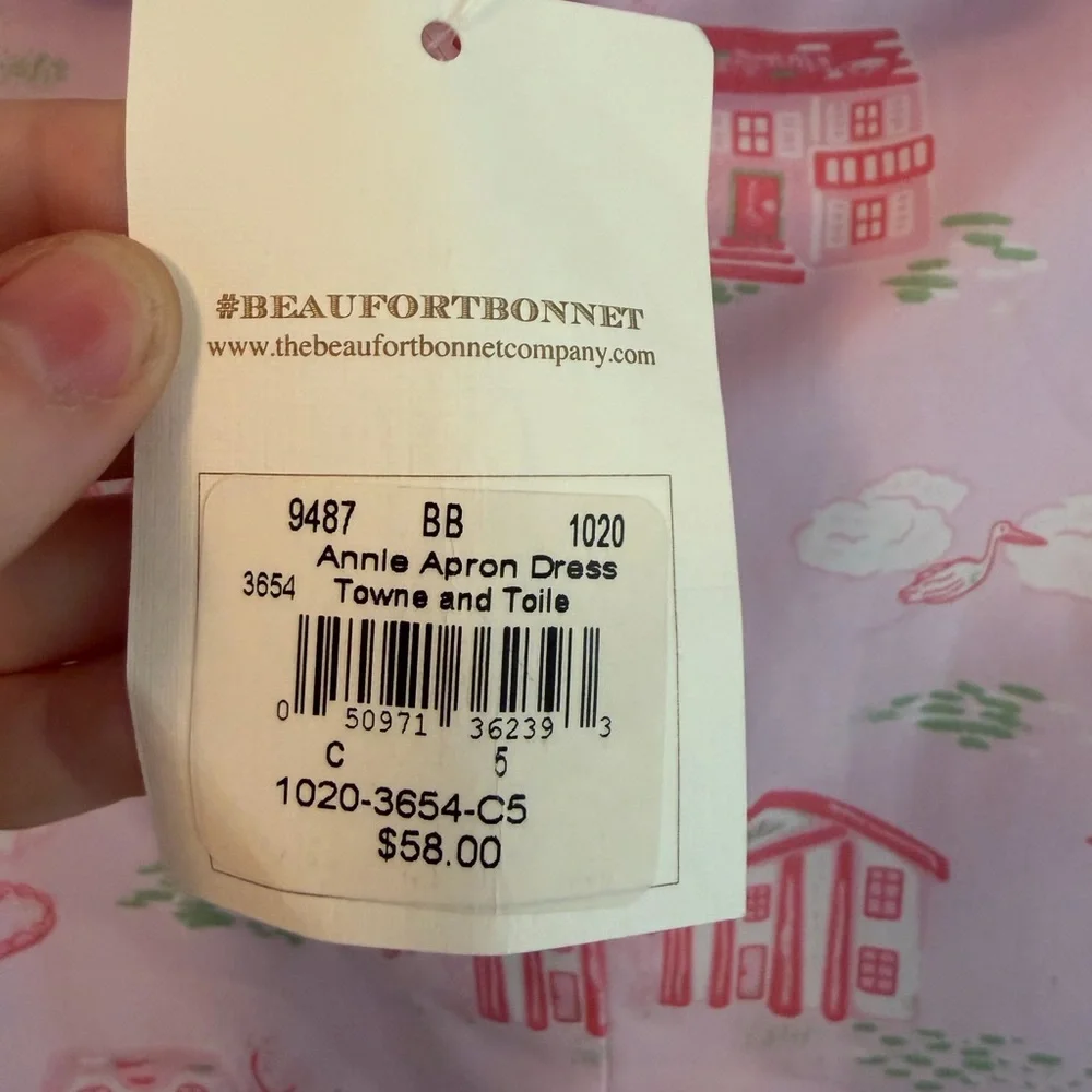 The Beaufort Bonnet Company Town and Toile Apron Dress with White Top